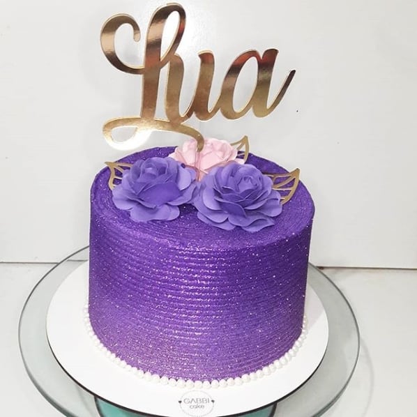 Bolo Lilás com Roxo(com glitter) 