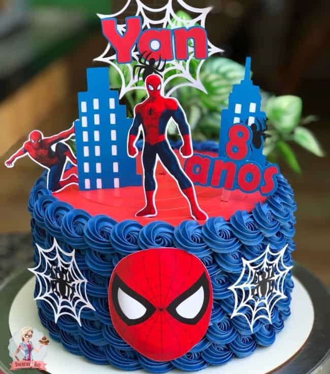 1 pç Topo de bolo Homem-Aranha Homem Aranha Decoração de bolo tema Homem  Aranha Decoração de festa com tema de desenho animado Topo de bolo para  tema de herói, decoração de festa