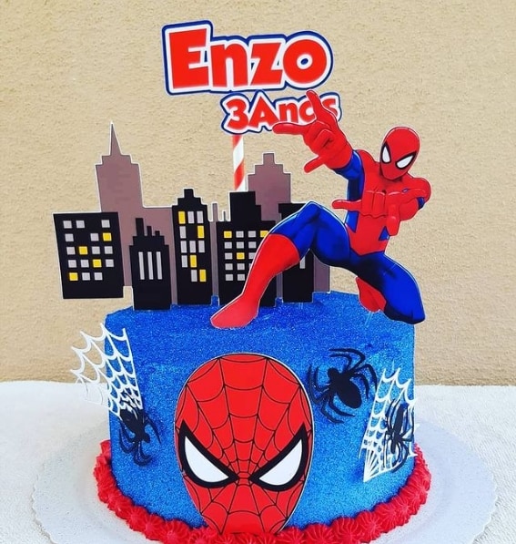 1 pç Topo de bolo Homem-Aranha Homem Aranha Decoração de bolo tema Homem  Aranha Decoração de festa com tema de desenho animado Topo de bolo para  tema de herói, decoração de festa