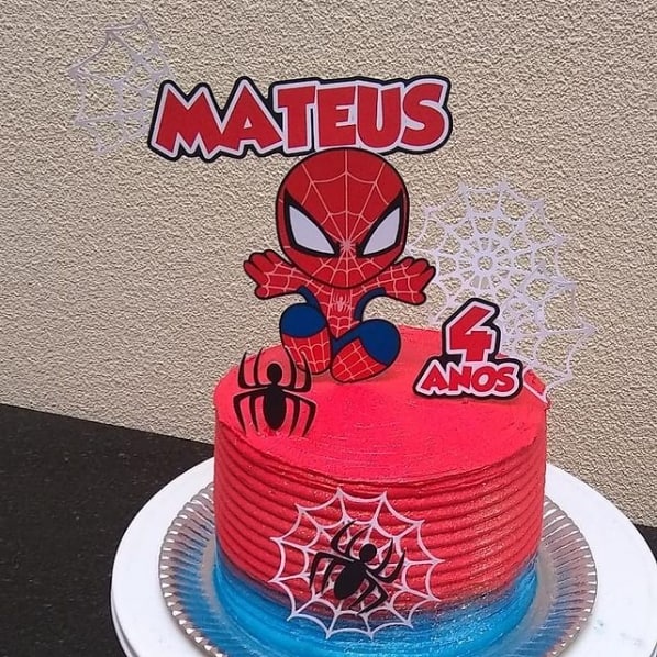 1 pç Topo de bolo Homem-Aranha Homem Aranha Decoração de bolo tema Homem  Aranha Decoração de festa com tema de desenho animado Topo de bolo para  tema de herói, decoração de festa