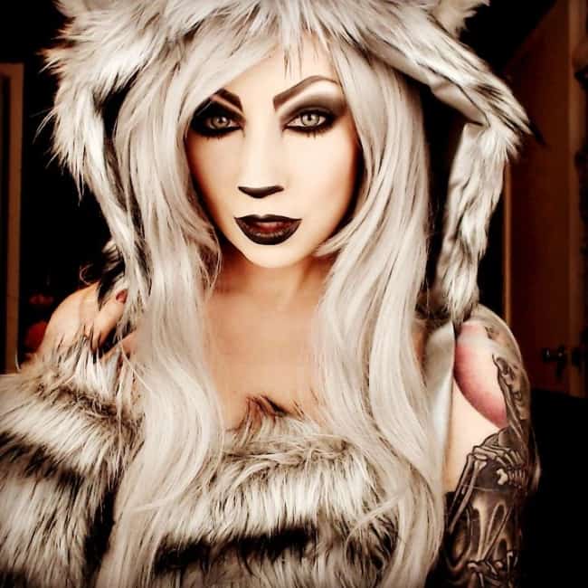 fantasia de lobo feminina com maquiagem
