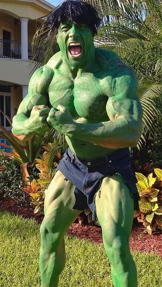 fantasia masculina de Hulk