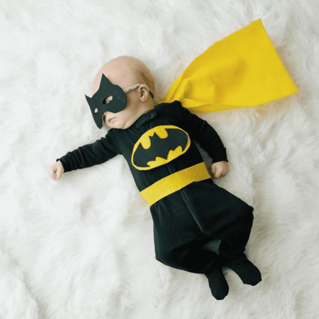 fantasia simples de super heroi para bebe