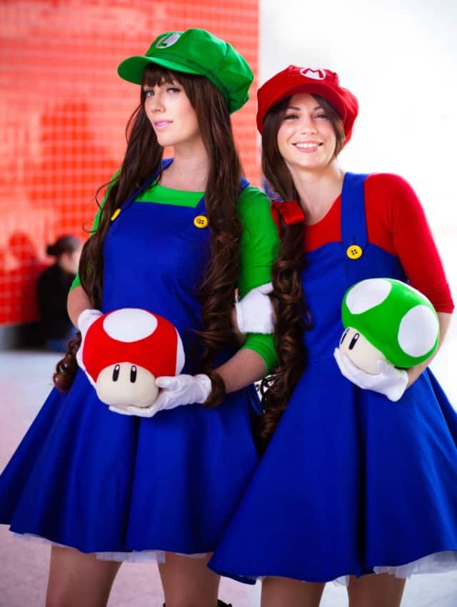 linda e criativa Fantasia Mario e Luigi